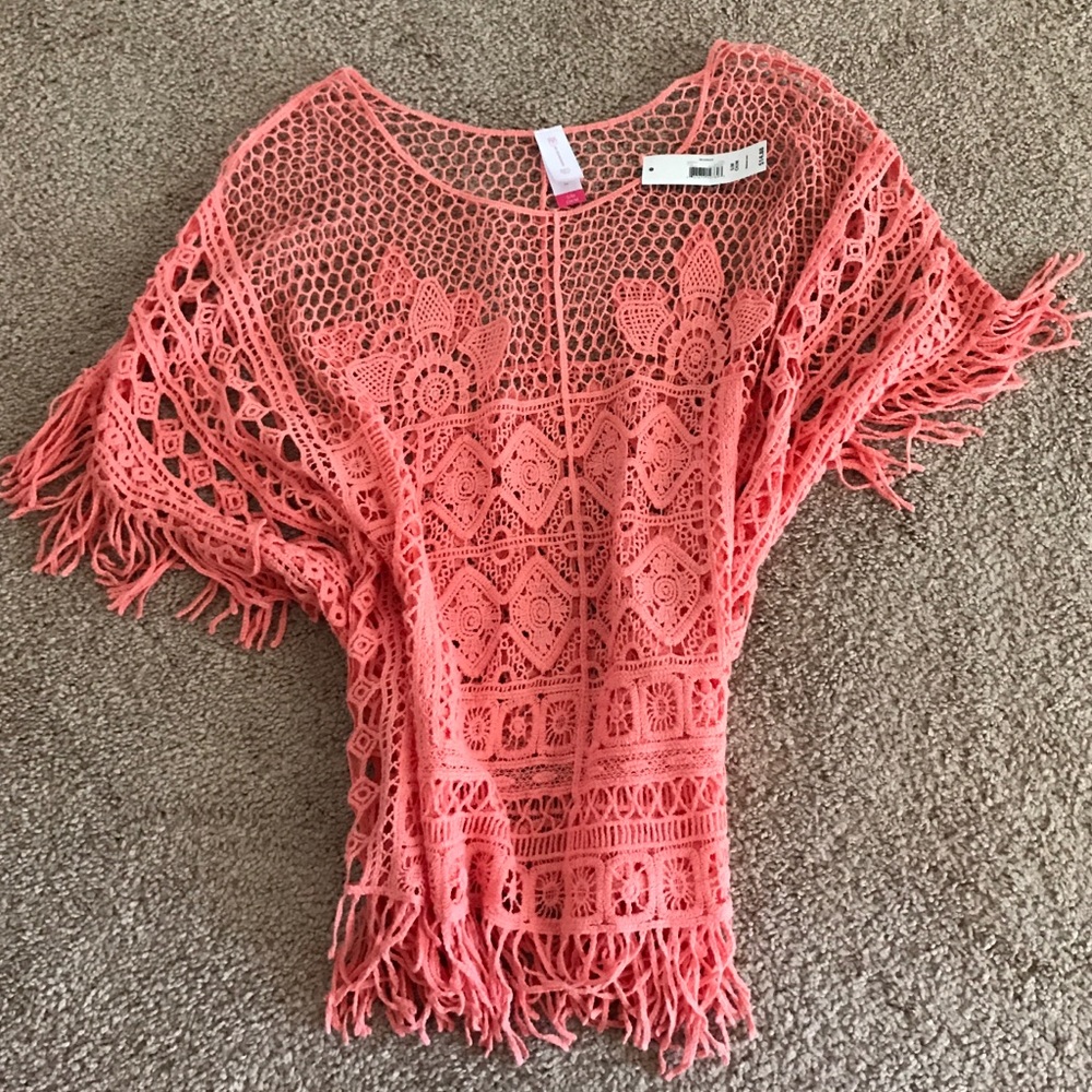 Pink watermelon poncho