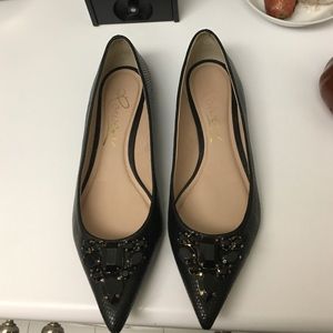 Jewel encrusted black flats