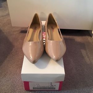 Nude Patent Leather Flats Size 6