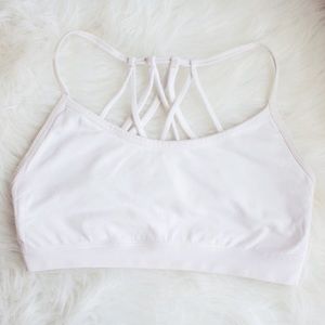 White strappy sports bra