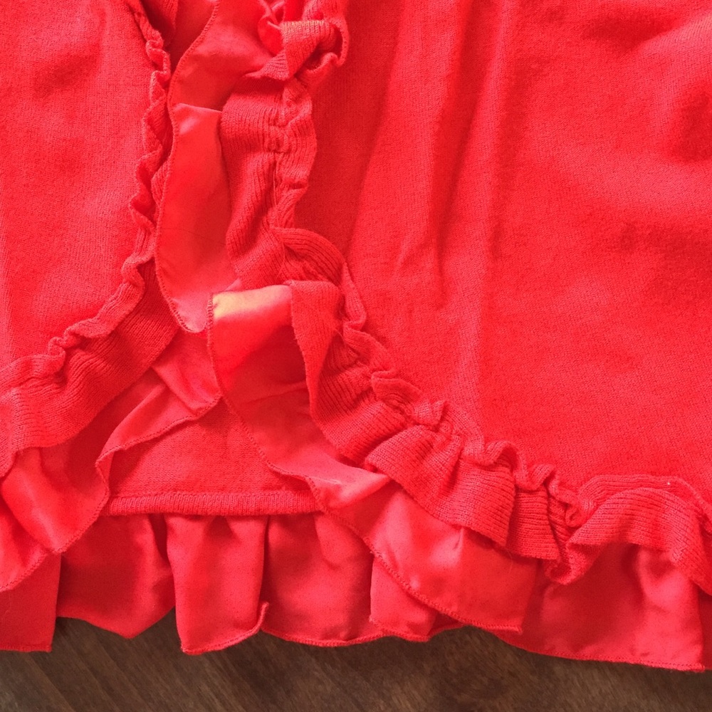 NWT 🍒 Red Ruffle Cardigan - Picture 2 of 2