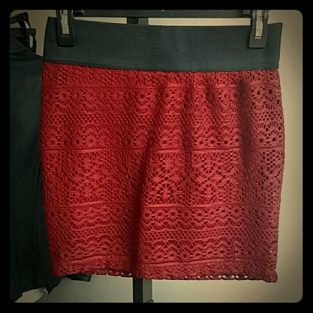 Charlotte Russe Crochet Bodycon Skirt