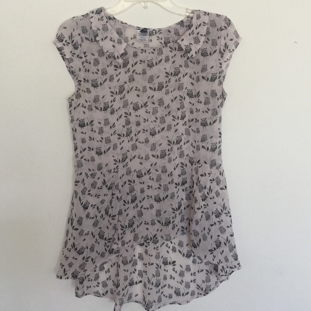 Sheer White Owl Blouse
