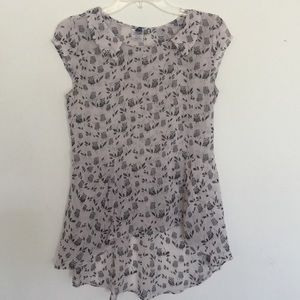 Sheer White Owl Blouse