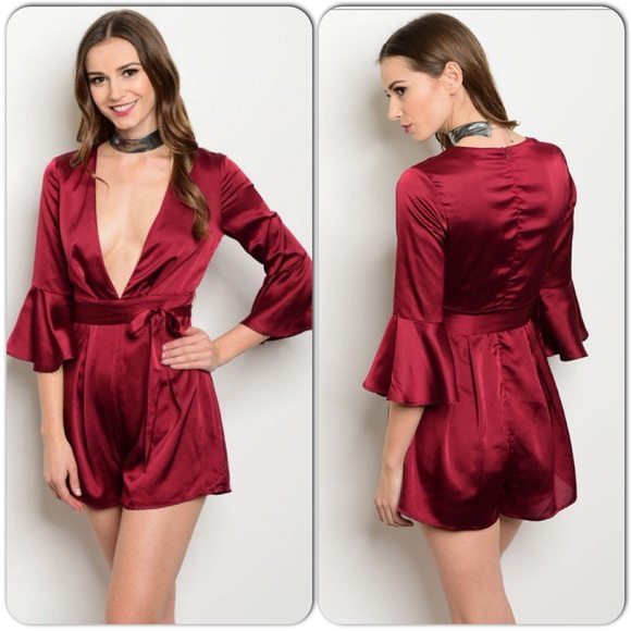 Burgundy Romper-LAST ONE-Large ONLY-SALE - Picture 3 of 3