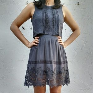 Grey H&M dress with lace details