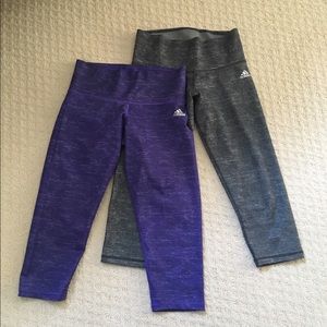 Adidas crop workout leggings 2 pairs size small