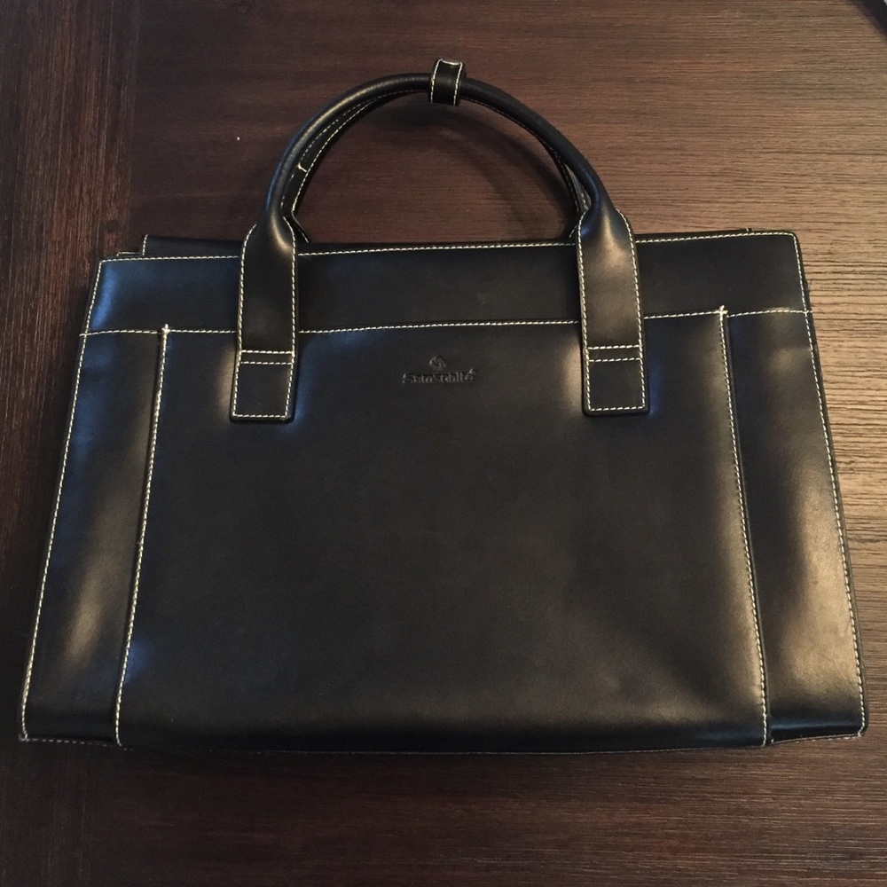 Samsonite black leather breifcase and travel bag