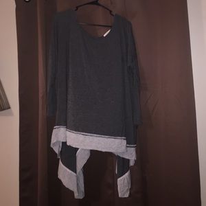 Gray Long Sleeved Flow Shirt