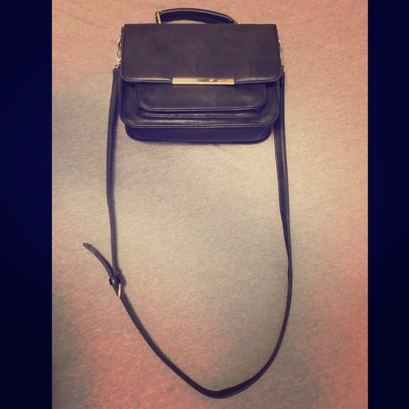 Handbags - Black Crossbody Bag w/ Top handle & Gold Hardware