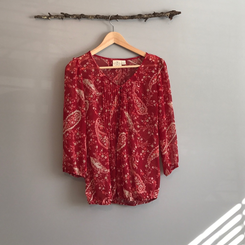 Red Paisley Blouse