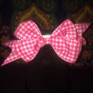 Pink Plaid Flannel Hair Bow