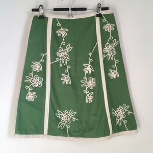 Anthropologie Embroidered Skirt