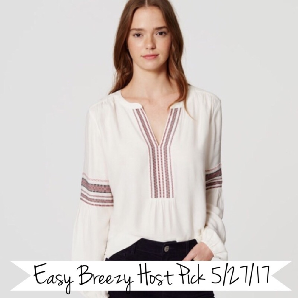 💕 HOST PICK! 💕 Loft Cream Boho Blouse