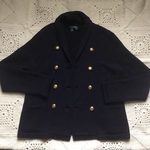 Lauren Ralph Lauren navy double breasted cardigan