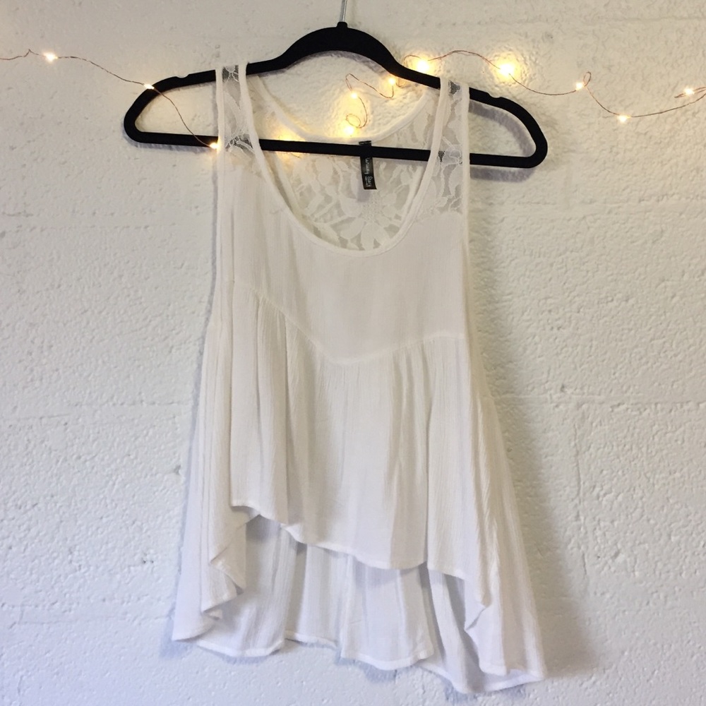 White Lace Crop Top