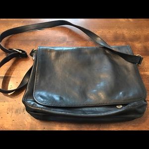 Black Genuine Leather Messenger Bag