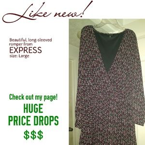 Beautiful long sleeve romper from Express sz Large