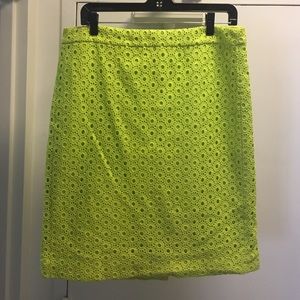 Eyelet pencil skirt