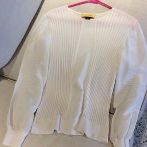 St. John ribbed shirt with sheer sleeves