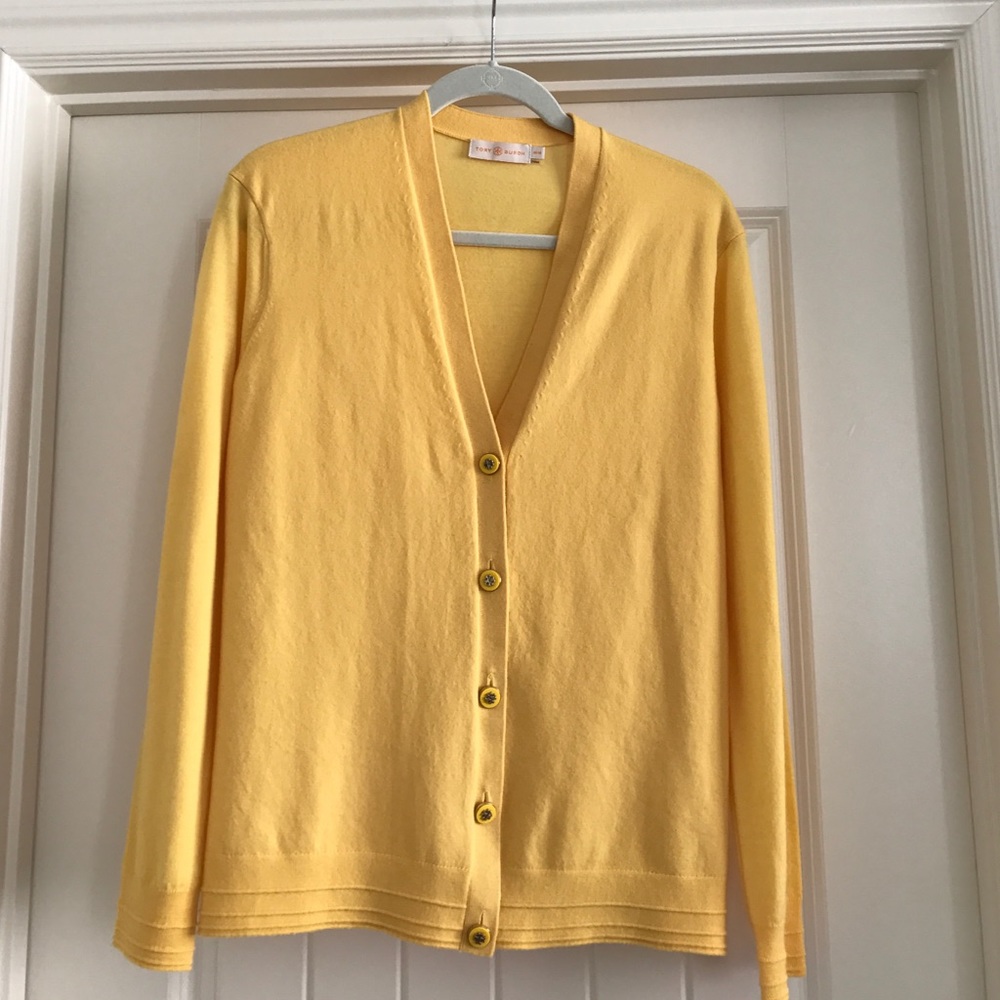 Tory Burch Yellow Madison Cardigan