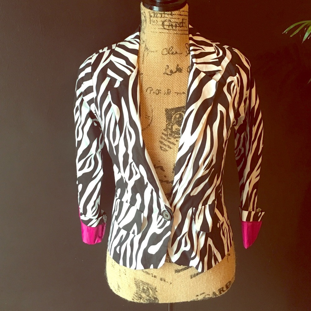 Vixen Stretch Zebra with Pink Light Jacket