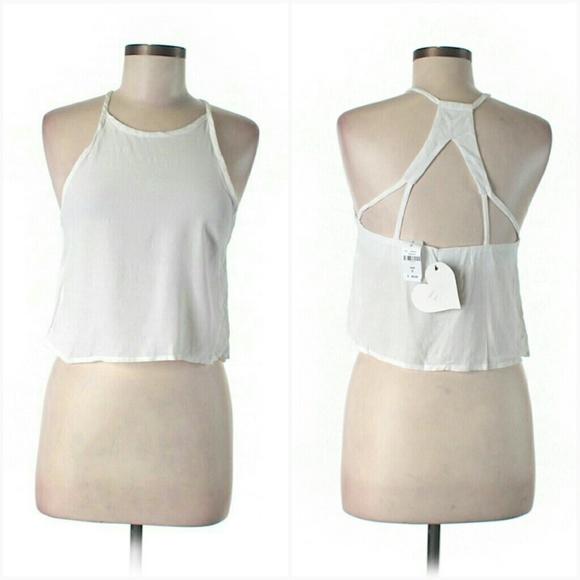 3/$30 LF Ivory White Halter Top Blouse Aus 8 US XS - Picture 2 of 6