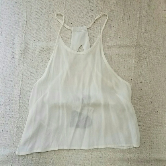 3/$30 LF Ivory White Halter Top Blouse Aus 8 US XS - Picture 4 of 6
