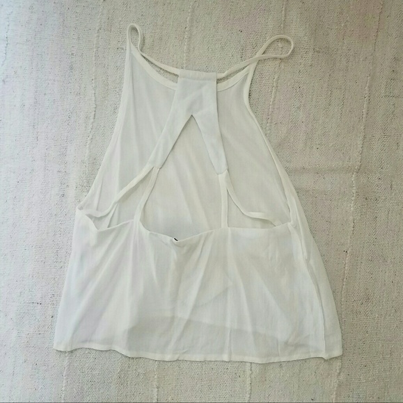 3/$30 LF Ivory White Halter Top Blouse Aus 8 US XS - Picture 5 of 6