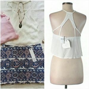 3/$30 LF Ivory White Halter Top Blouse Aus 8 US XS