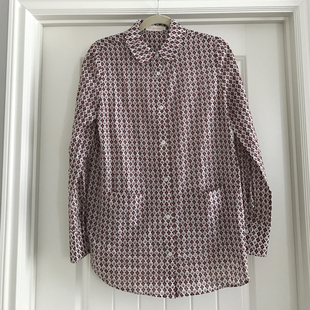 Tory Burch Printed Button Down Tunic Spring 2015