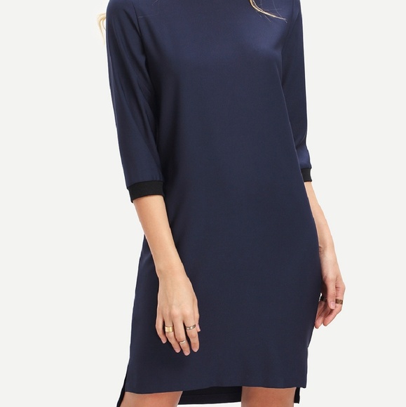Hi-Lo navy work dress - Picture 1 of 3