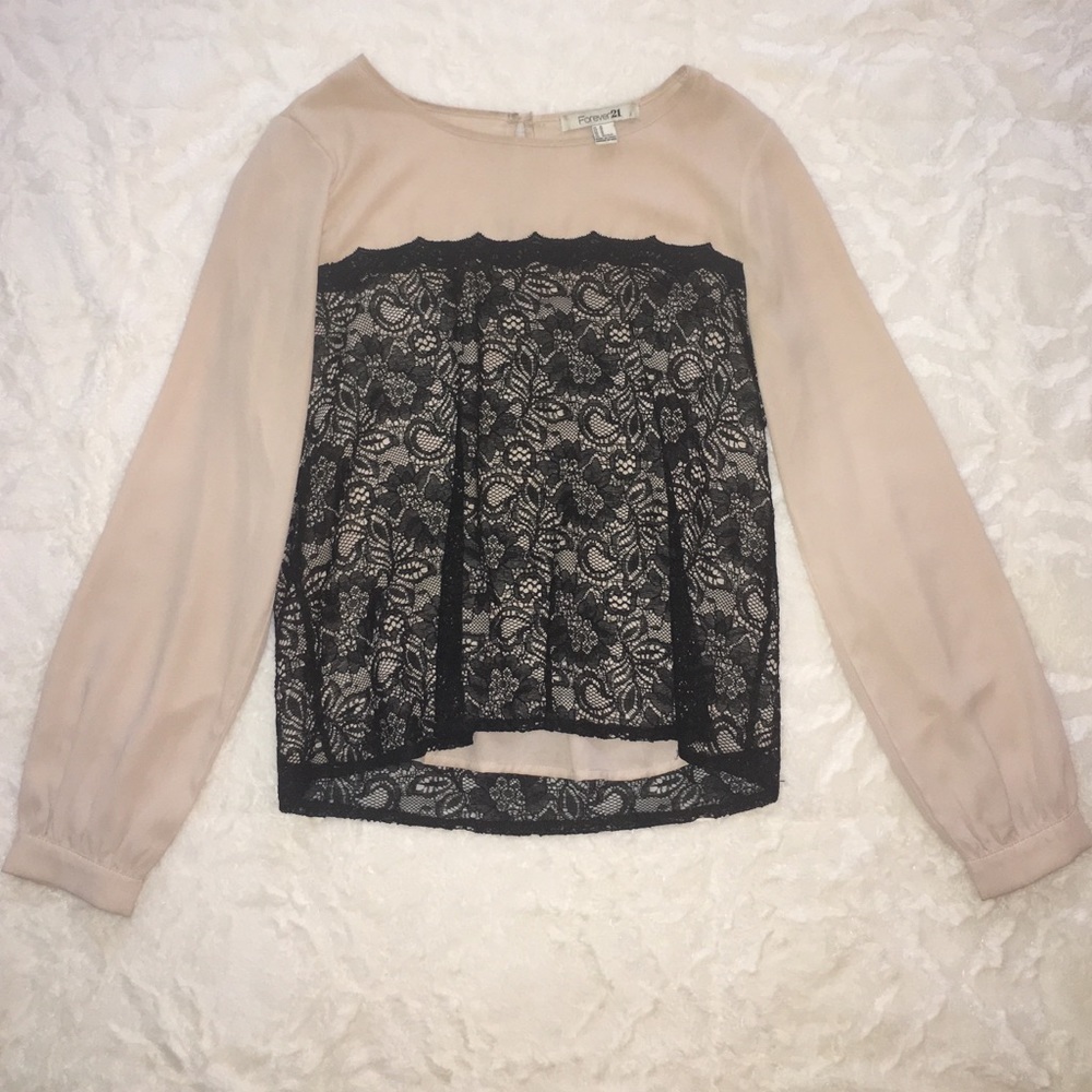 FOREVER 21 SHEER/LACE TOP
