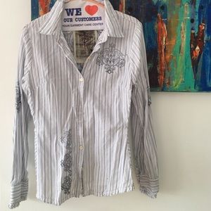 Johnny Was button down shirt with lots of details