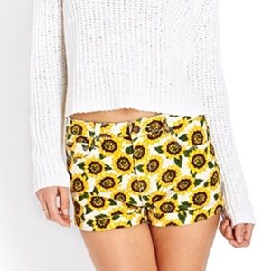 FOREVER 21 SUNFLOWER SHORTS