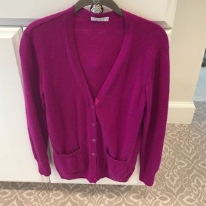 Dark pink, 100% cashmere Equipment cardigan
