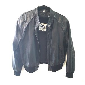 Men's leather bomber jacket