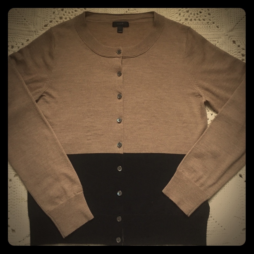 j. crew Tippi colorblock cardigan in merino wool
