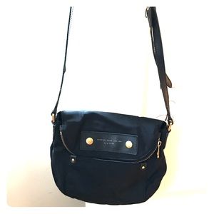 Marc Jacobs Crossbody bag. Black with gold writing