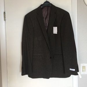 Calvin Klein brown herringbone sport coat 42Rslim