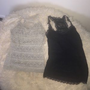 Two Abercrombie and Fitch Lace Tanks Large