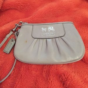COACH mini gray wristlet
