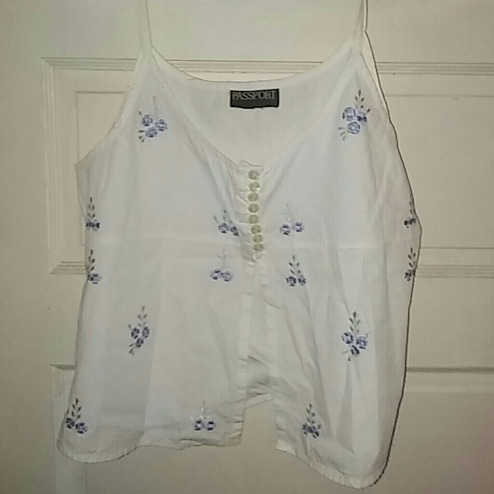Passport large spaghetti strap top