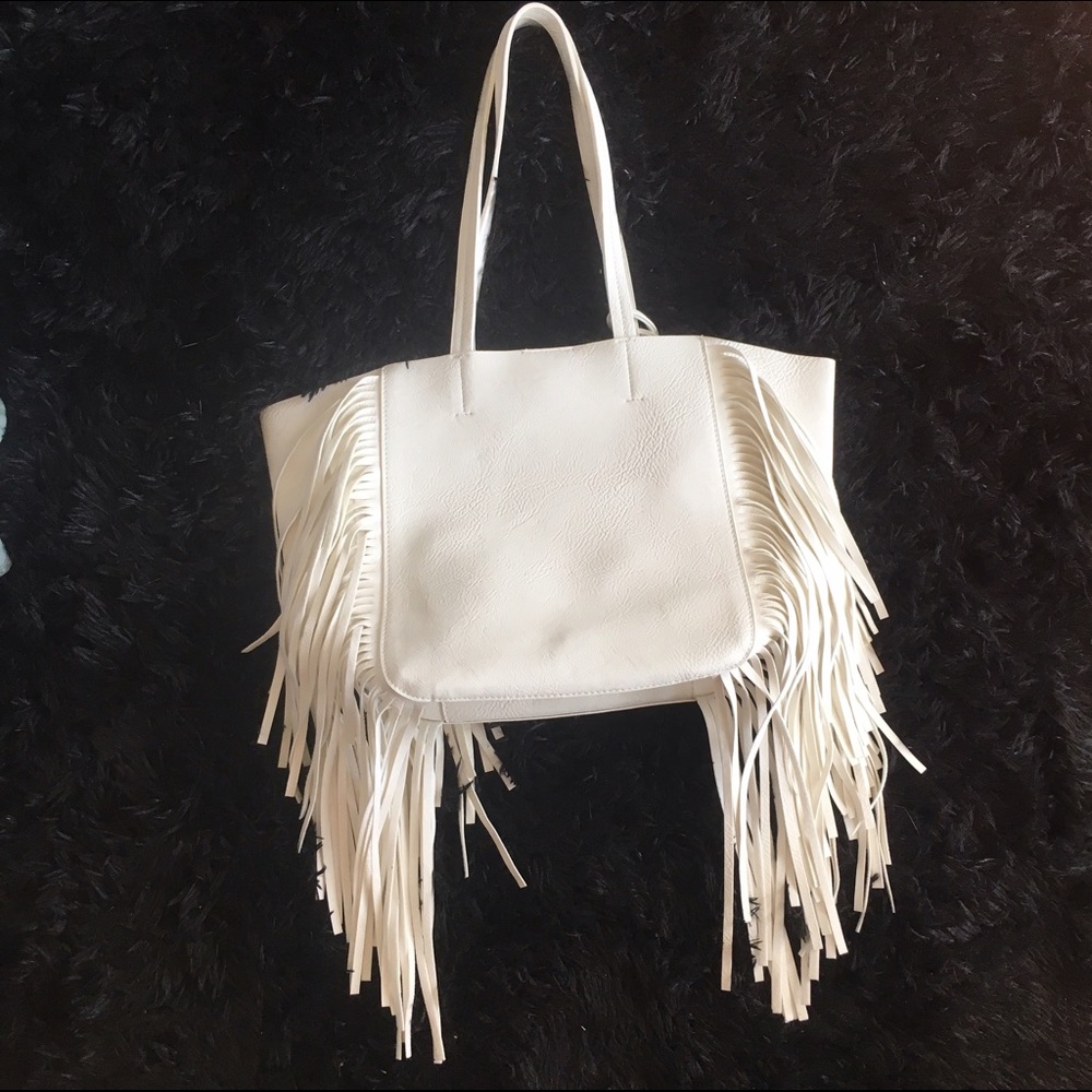 Brand New White Fringe Purse