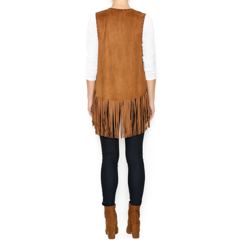 NEW Faux Suede Fringe Vest