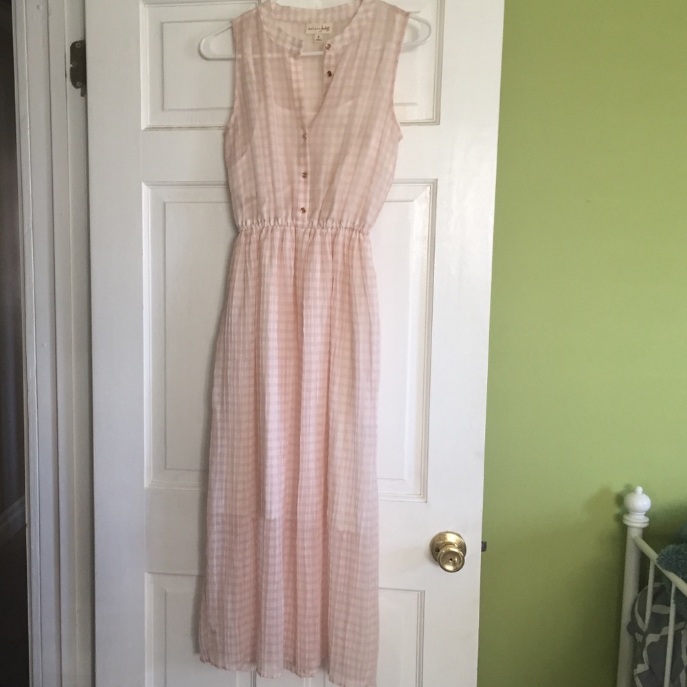 Pink and white dress