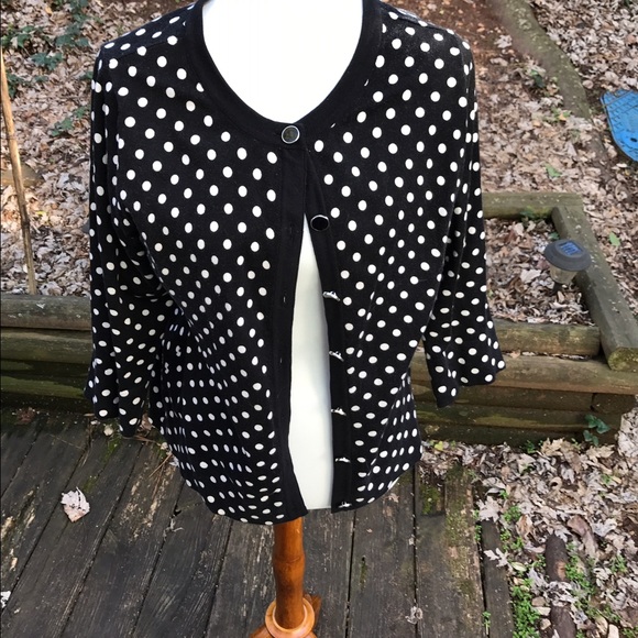 JM Collection Sweaters - JM cardigan, size large, black and white cardigan