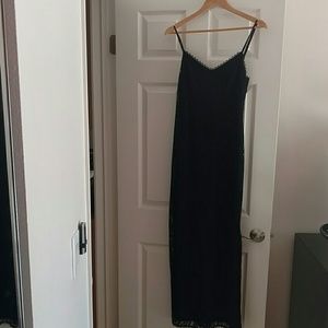 Black long spaghetti dress