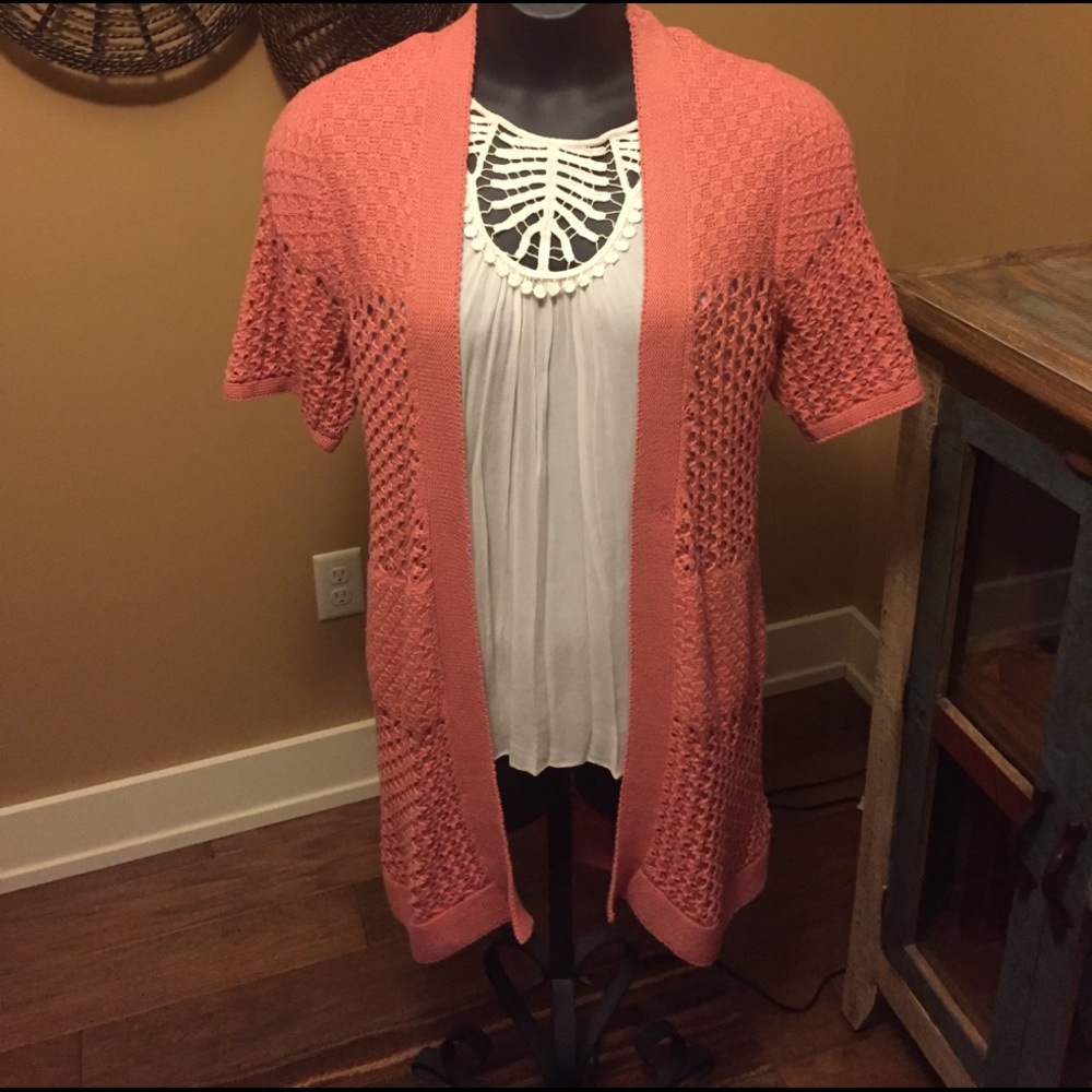 Croft and Barrow Long Crochet Cardigan