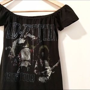 Off-the-Shoulder Led Zeppelin Tee